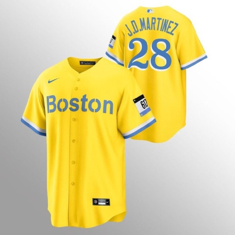 68638f07d4869_1 Men's Boston Red Sox #28 J.D. Martinez Gold 2021 City Connect Stitched Baseball Jersey