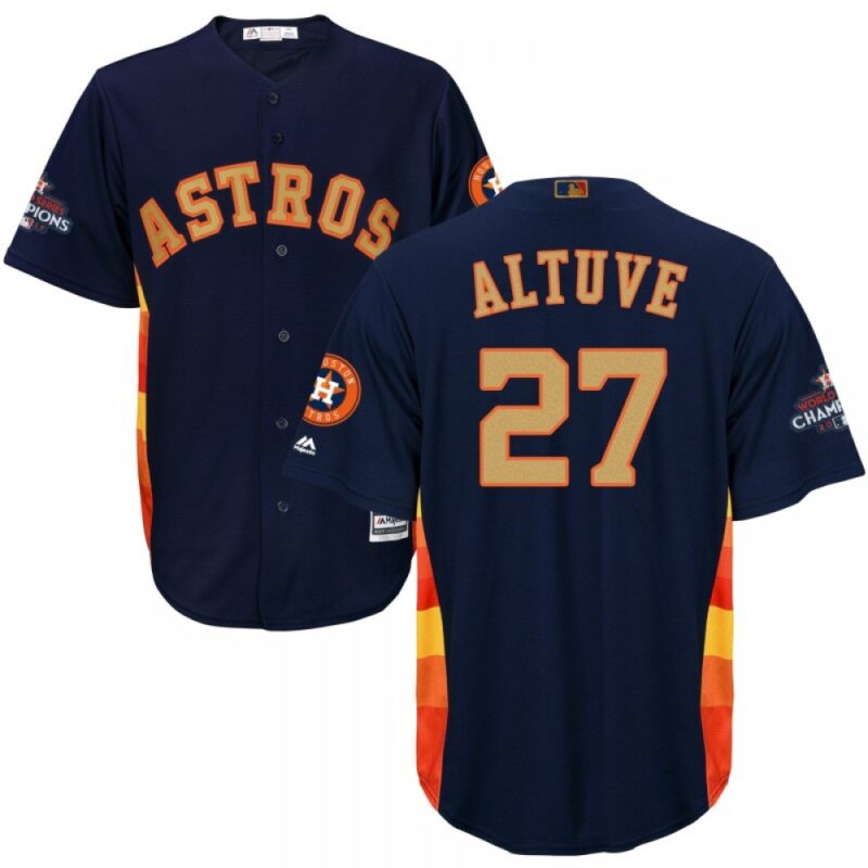 68638f5d63897_1 Youth Houston Astros #27 Jose Altuve Navy 2018 Gold Program Cool Base Stitched MLB Jersey