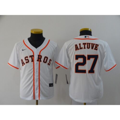 68638f6aaf5a6_1 Youth Houston Astros #27 Jose Altuve White Cool Base Stitched MLB Jersey