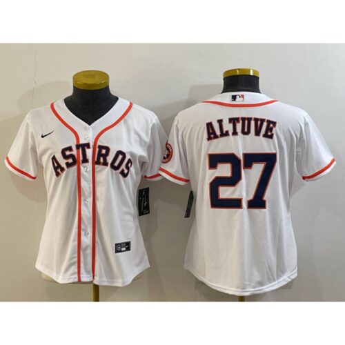 68638fed896f3_1 Women's Houston Astros #27 Jose Altuve White With Patch Cool Base Stitched Baseball Jersey(Run Small)