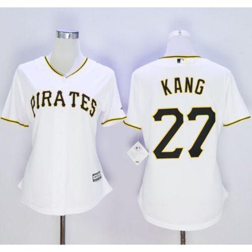 68639008a1bb2_1 Pirates #27 Jung-ho Kang White Women's Home Stitched MLB Jersey