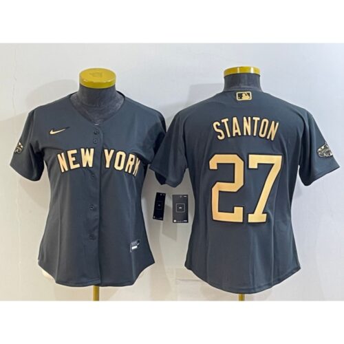 6863901366ed3_1 Women's New York Yankees #27 Giancarlo Stanton 2022 All-Star Charcoal Stitched Baseball Jersey(Run Small)