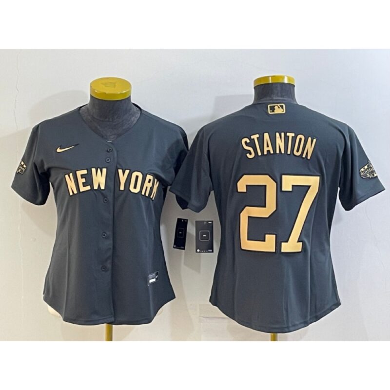 6863901366ed3_1 Women's New York Yankees #27 Giancarlo Stanton 2022 All-Star Charcoal Stitched Baseball Jersey(Run Small)