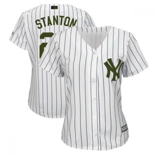 68639018a48a8_1 Women's New York Yankees #27 Giancarlo Stanton White 2018 Memorial Day Cool Base Stitched MLB Jersey