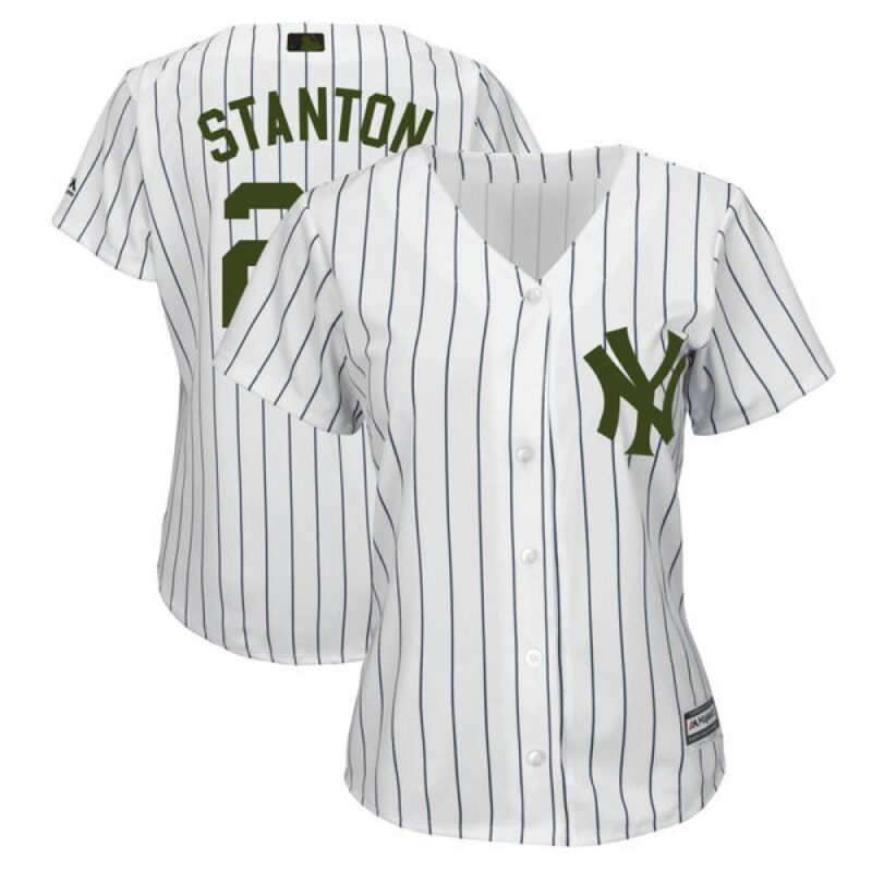68639018a48a8_1 Women's New York Yankees #27 Giancarlo Stanton White 2018 Memorial Day Cool Base Stitched MLB Jersey