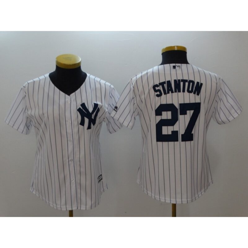 6863901b4d7ec_1 Women's New York Yankees #27 Giancarlo Stanton White Cool Base Stitched MLB Jersey