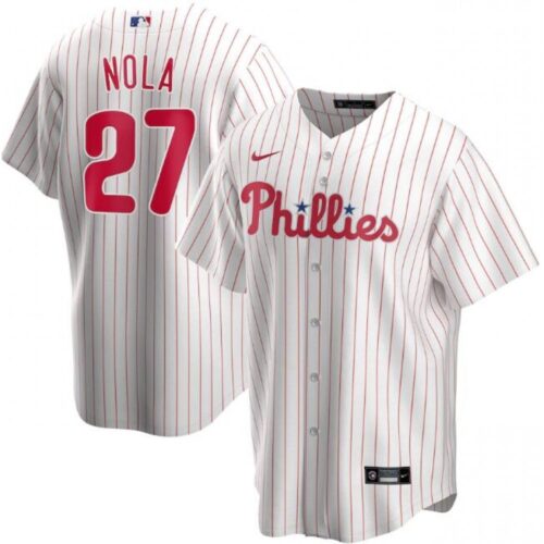 6863904572557_1 Men's Philadelphia Phillies #27 Aaron Nola White Cool Base Stitched Jersey
