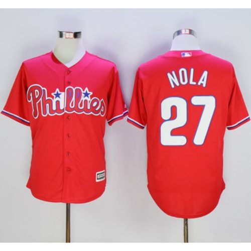6863904f11313_1 Phillies #27 Aaron Nola Red New Cool Base Stitched MLB Jersey