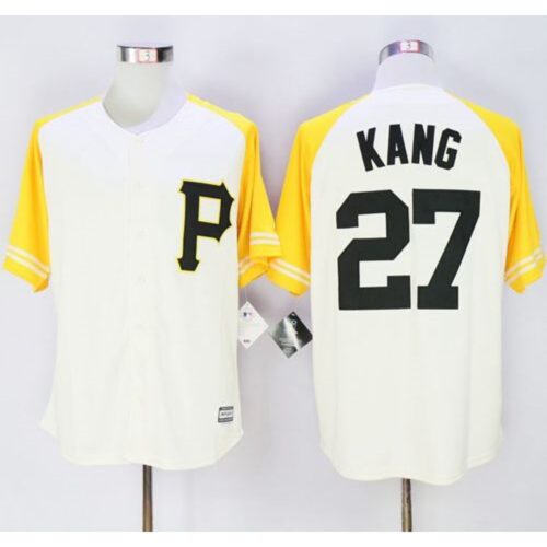 686390a7ef761_1 Pirates #27 Jung-ho Kang Cream/Gold Exclusive New Cool Base Stitched MLB Jersey