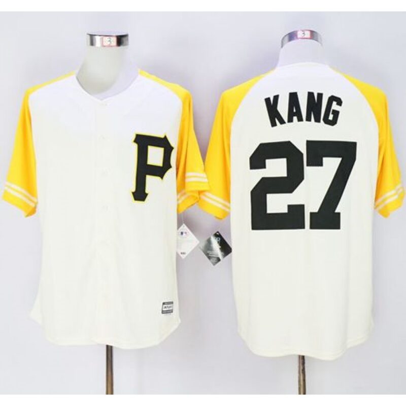686390a7ef761_1 Pirates #27 Jung-ho Kang Cream/Gold Exclusive New Cool Base Stitched MLB Jersey