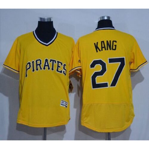 686390ae5bab4_1 Pirates #27 Jung-ho Kang Gold Flexbase Authentic Collection Cooperstown Stitched MLB Jersey