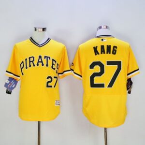 686390b18e97f_1 Pirates #27 Jung-ho Kang Gold Flexbase Authentic Collection Stitched MLB Jersey