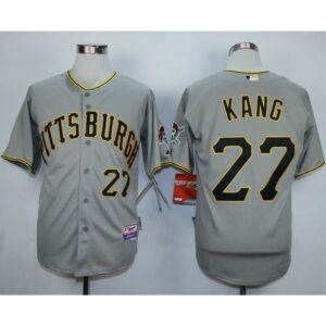 686390b4c330b_1 Pirates #27 Jung-ho Kang Grey Cool Base Stitched MLB Jersey