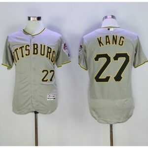 686390bb5cadd_1 Pirates #27 Jung-ho Kang Grey Flexbase Authentic Collection Stitched MLB Jersey