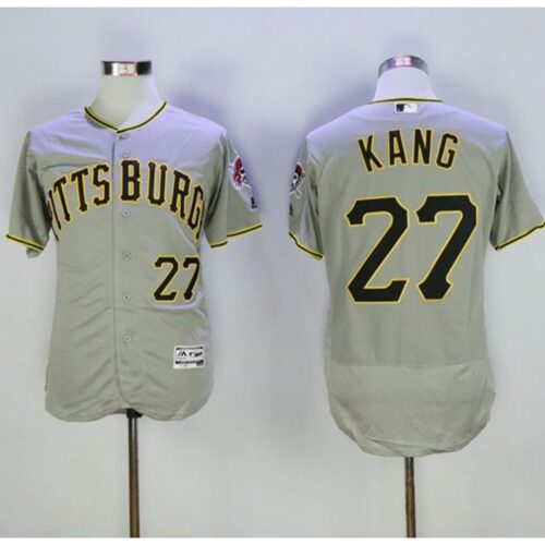 686390bb5cadd_1 Pirates #27 Jung-ho Kang Grey Flexbase Authentic Collection Stitched MLB Jersey