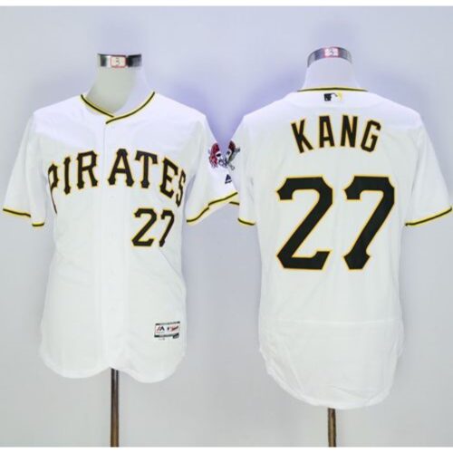 686390cf4b088_1 Pirates #27 Jung-ho Kang White Flexbase Authentic Collection Stitched MLB Jersey