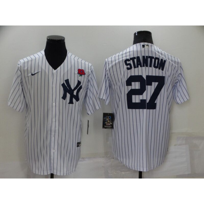 686390d5c3d04_1 Men's New York Yankees #27 Giancarlo Stanton White Cool Base Stitched Baseball Jersey