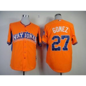 686390ee124ea_1 Brewers #27 Carlos Gomez Orange All-Star 2013 National League Stitched MLB Jersey