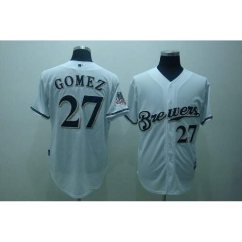 686390f156bac_1 Brewers #27 carlos Gomez Stitched White Cool Base MLB Jersey