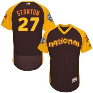 686391014c133_1 marlins #27 Giancarlo Stanton Brown Flexbase Authentic Collection 2016 All-Star National League Stitched MLB Jersey