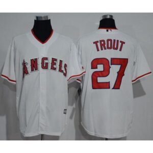 6863916222c3f_1 Angels of Anaheim #27 Mike Trout White New Cool Base Stitched MLB Jersey