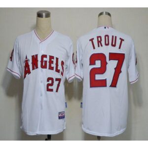 6863916550c2e_1 Angels of Anaheim #27 Mike Trout White Cool Base Stitched MLB Jersey