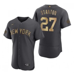 6863917d1e5cf_1 Men's New York Yankees #27 Giancarlo Stanton 2022 All-Star Charcoal Flex Base Stitched Baseball Jersey