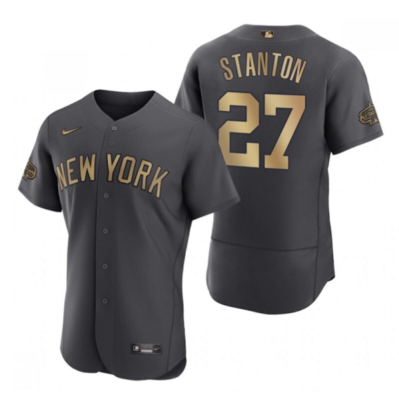 6863917d1e5cf_1 Men's New York Yankees #27 Giancarlo Stanton 2022 All-Star Charcoal Flex Base Stitched Baseball Jersey