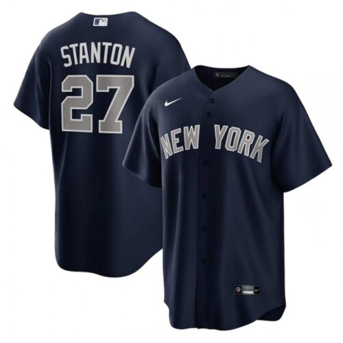 6863919751c5a_1 Men's New York Yankees #27 Giancarlo Stanton Navy Cool Base Stitched Baseball Jersey