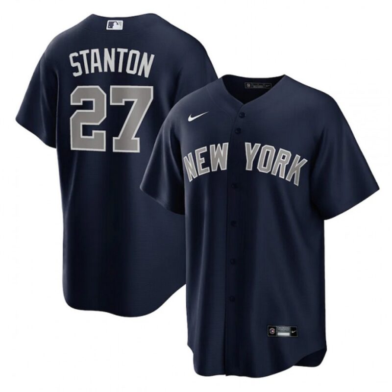 6863919751c5a_1 Men's New York Yankees #27 Giancarlo Stanton Navy Cool Base Stitched Baseball Jersey