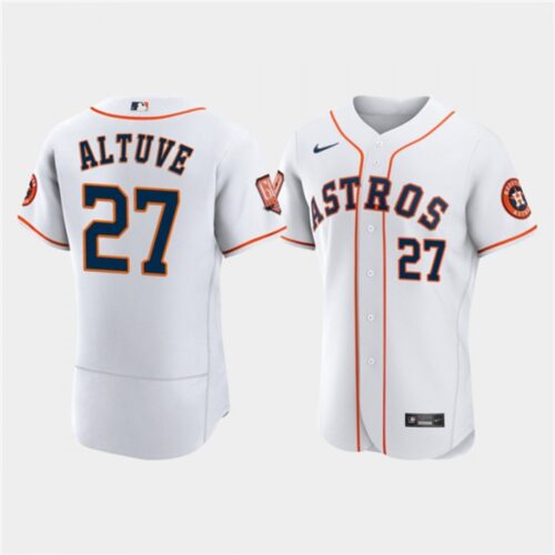 686391c8a6a0b_1 Men's Houston Astros #27 Jose Altuve White 60th Anniversary Flex Base Stitched Baseball Jersey