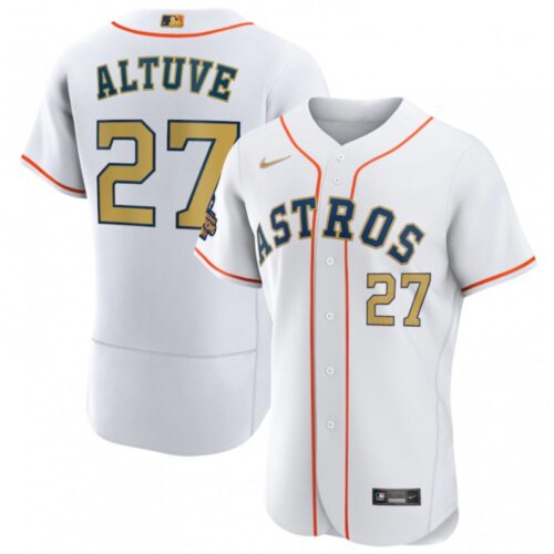 686391dd1dabe_1 Men's Houston Astros #27 Jose Altuve White 2023 Gold Collection With World Serise Champions Patch Stitched Baseball Jersey