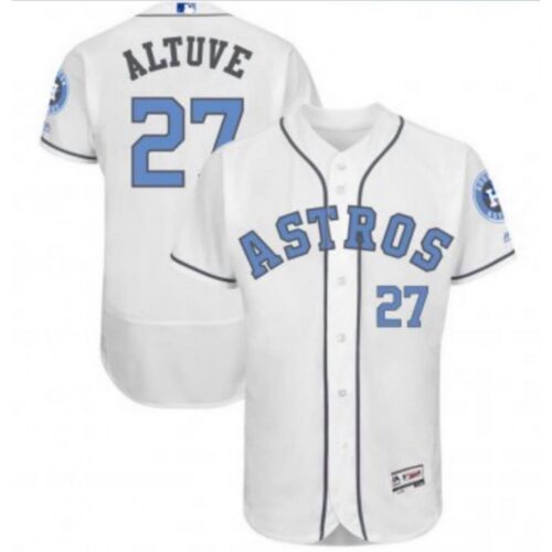 686391e08181d_1 Men's Houston Astros #27 Jose Altuve White Flex Base Stitched Jersey