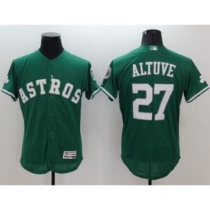 686391f3d22b3_1 Astros #27 Jose Altuve Green Celtic Flexbase Authentic Collection Stitched MLB Jersey