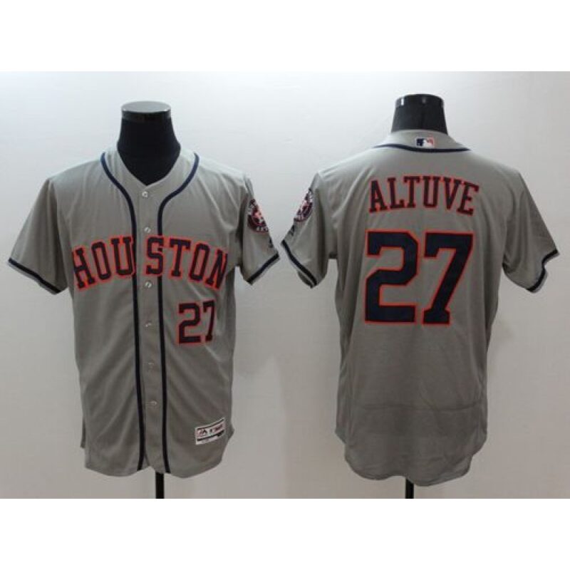 686392049405a_1 Astros #27 Jose Altuve Grey Flexbase Authentic Collection Stitched MLB Jersey