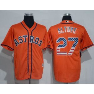 68639211a8d5c_1 Astros #27 Jose Altuve Orange USA Flag Fashion Stitched MLB Jersey