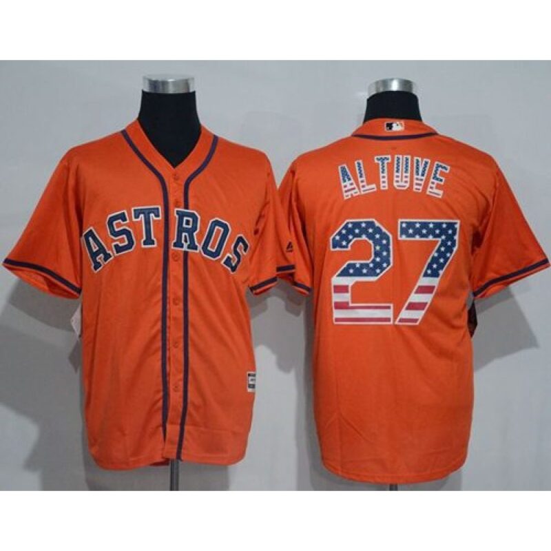 68639211a8d5c_1 Astros #27 Jose Altuve Orange USA Flag Fashion Stitched MLB Jersey