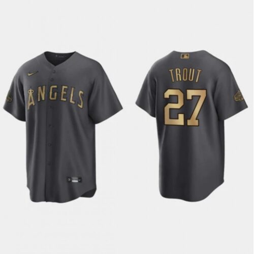68639236ba849_1 Men's Los Angeles Angels #27 Mike Trout 2022 All-star Charcoal Cool Base Stitched Jersey