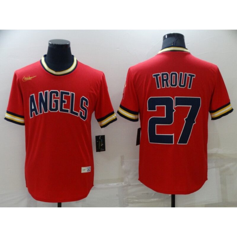 6863925f99f77_1 Men's Los Angeles Angels #27 Mike Trout Red Cool Base Stitched Jersey