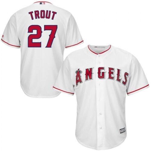 6863927ba9787_1 Men's Los Angeles Angels #27 Mike Trout White Cool Base Stitched MLB Jersey