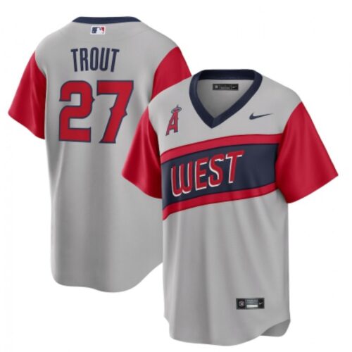 686392827e539_1 Men's Los Angeles Angels #27 Mike Trout 2021 Little League Classic Road Cool Base Stitched Baseball Jersey