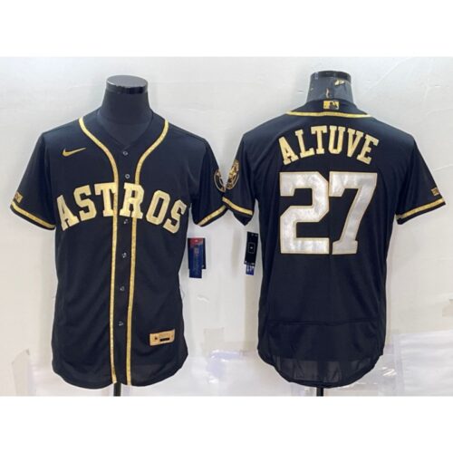 686392a154ffe_1 Men's Houston Astros #27 Jose Altuve Black Gold Flex Base Stitched Jersey