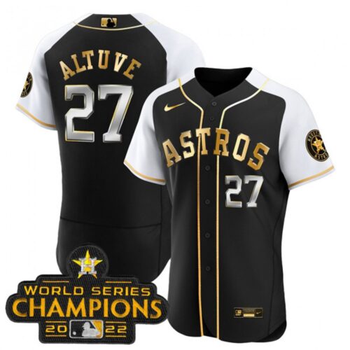 686392b1a436c_1 Men's Houston Astros #27 Jose Altuve 2023 Black Gold Alternate Flex Base Stitched Baseball Jersey
