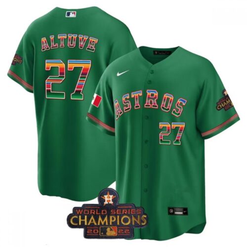 686392d062b22_1 Men's Houston Astros #27 Jose Altuve Green Mexico Texas Cool Base Stitched Baseball Jersey