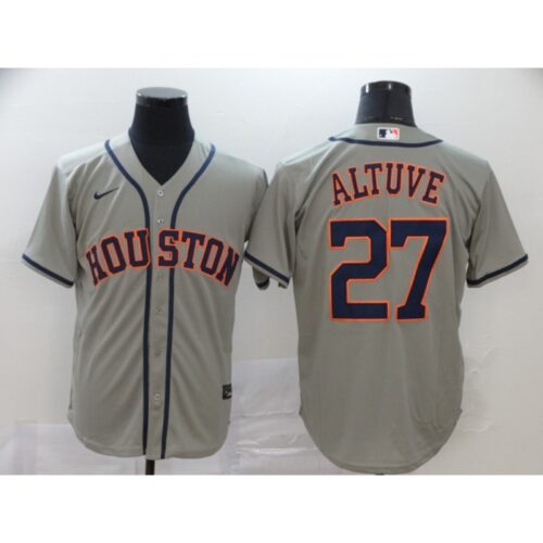 686392d3c8e0b_1 Men's Houston Astros #27 Jose Altuve Grey Cool Base Stitched MLB Jersey