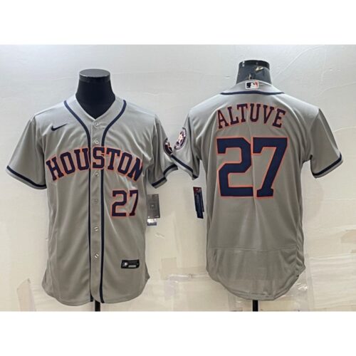 686392da559d5_1 Men's Houston Astros #27 Jose Altuve Grey Flex Base Stitched Baseball Jersey
