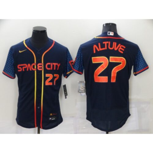 68639317a6e34_1 Men's Houston Astros #27 Jose Altuve 2022 Navy City Connect Flex Base Stitched Baseball Jersey