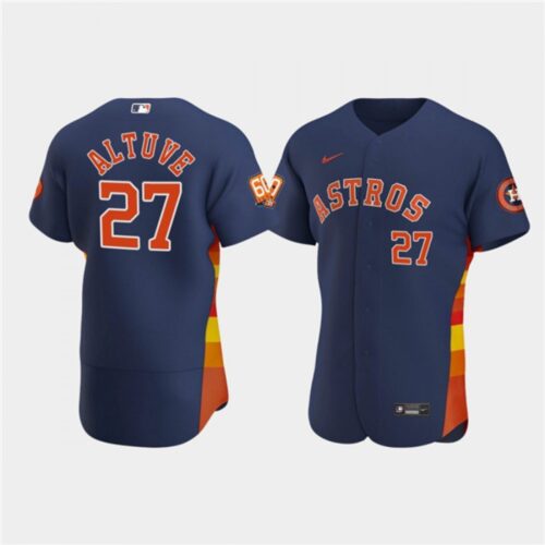 6863932fa4293_1 Men's Houston Astros #27 Jose Altuve Navy 60th Anniversary Flex Base Stitched Baseball Jersey