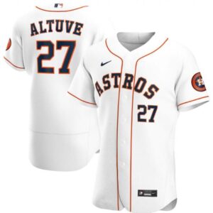 68639376764de_1 Men's Houston Astros #27 Jose Altuve White Flex Base Stitched Jersey