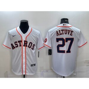 6863937d705dd_1 Men's Houston Astros #27 Jose Altuve White With Patch Cool Base Stitched Jersey